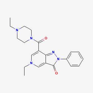 molecular formula C21H25N5O2 B2973608 5-ethyl-7-(4-ethylpiperazine-1-carbonyl)-2-phenyl-2H-pyrazolo[4,3-c]pyridin-3(5H)-one CAS No. 1105231-36-4