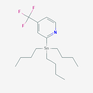 molecular formula C18H30F3NSn B2973615 2-Tributylstannanyl-4-trifluoromethyl-pyridine CAS No. 1334675-40-9