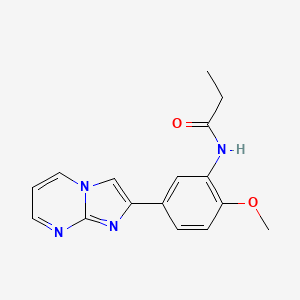 molecular formula C16H16N4O2 B2973616 N-(5-imidazo[1,2-a]pyrimidin-2-yl-2-methoxyphenyl)propanamide CAS No. 847387-92-2
