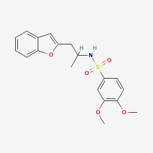 molecular formula C19H21NO5S B2973618 N-(1-(benzofuran-2-yl)propan-2-yl)-3,4-dimethoxybenzenesulfonamide CAS No. 2034611-20-4