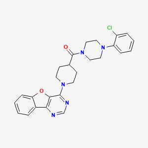 molecular formula C26H26ClN5O2 B2973620 4-(4-{[4-(2-氯苯基)哌嗪-1-基]羰基}哌啶-1-基)[1]苯并呋并[3,2-d]嘧啶 CAS No. 1112429-08-9