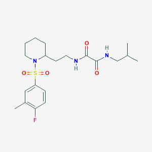 molecular formula C20H30FN3O4S B2973628 N1-(2-(1-((4-fluoro-3-methylphenyl)sulfonyl)piperidin-2-yl)ethyl)-N2-isobutyloxalamide CAS No. 898426-35-2