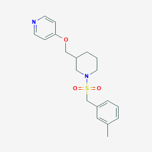 molecular formula C19H24N2O3S B2973634 4-[[1-[(3-Methylphenyl)methylsulfonyl]piperidin-3-yl]methoxy]pyridine CAS No. 2379997-54-1