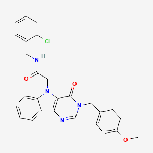 molecular formula C27H23ClN4O3 B2973635 N-(2-chlorobenzyl)-2-(3-(4-methoxybenzyl)-4-oxo-3H-pyrimido[5,4-b]indol-5(4H)-yl)acetamide CAS No. 1189681-97-7