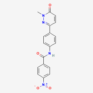 molecular formula C18H14N4O4 B2973641 N-(4-(1-methyl-6-oxo-1,6-dihydropyridazin-3-yl)phenyl)-4-nitrobenzamide CAS No. 899977-90-3