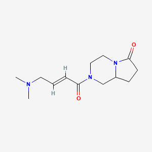 molecular formula C13H21N3O2 B2973644 2-[(E)-4-(Dimethylamino)but-2-enoyl]-1,3,4,7,8,8a-hexahydropyrrolo[1,2-a]pyrazin-6-one CAS No. 2249690-09-1