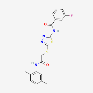 N-[5-[2-(2,5-dimethylanilino)-2-oxoethyl]sulfanyl-1,3,4-thiadiazol-2-yl]-3-fluorobenzamide