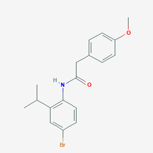 molecular formula C18H20BrNO2 B297366 N-[4-bromo-2-(propan-2-yl)phenyl]-2-(4-methoxyphenyl)acetamide 