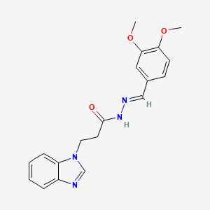 (E)-3-(1H-benzo[d]imidazol-1-yl)-N'-(3,4-dimethoxybenzylidene)propanehydrazide