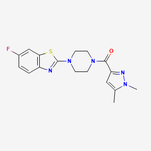 (1,5-dimethyl-1H-pyrazol-3-yl)(4-(6-fluorobenzo[d]thiazol-2-yl)piperazin-1-yl)methanone