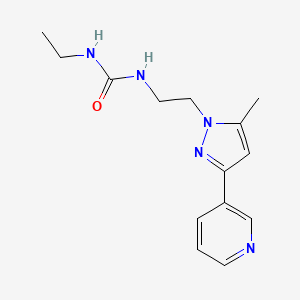 molecular formula C14H19N5O B2973669 1-ethyl-3-(2-(5-methyl-3-(pyridin-3-yl)-1H-pyrazol-1-yl)ethyl)urea CAS No. 2034325-09-0
