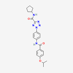 molecular formula C23H26N6O3 B2973675 N-cyclopentyl-2-(4-(4-isopropoxybenzamido)phenyl)-2H-tetrazole-5-carboxamide CAS No. 1396637-59-4