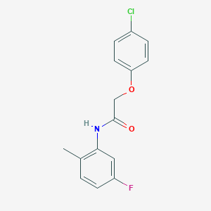 molecular formula C15H13ClFNO2 B297368 2-(4-chlorophenoxy)-N-(5-fluoro-2-methylphenyl)acetamide 