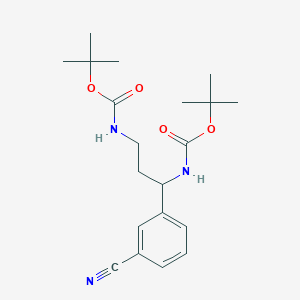 Tert-butyl N-[1-(3-cyanophenyl)-3-[(2-methylpropan-2-yl)oxycarbonylamino]propyl]carbamate