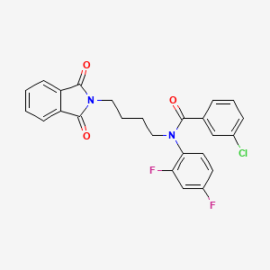 molecular formula C25H19ClF2N2O3 B2973704 3-chloro-N-(2,4-difluorophenyl)-N-(4-(1,3-dioxoisoindolin-2-yl)butyl)benzamide CAS No. 434307-41-2
