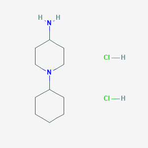 molecular formula C11H24Cl2N2 B2973708 1-Cyclohexyl-piperidin-4-ylamine dihydrochloride CAS No. 1196154-81-0; 59528-79-9