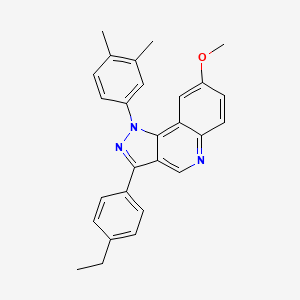 molecular formula C27H25N3O B2973717 1-(3,4-dimethylphenyl)-3-(4-ethylphenyl)-8-methoxy-1H-pyrazolo[4,3-c]quinoline CAS No. 901268-00-6