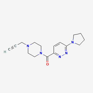 molecular formula C16H21N5O B2973727 3-[4-(Prop-2-yn-1-yl)piperazine-1-carbonyl]-6-(pyrrolidin-1-yl)pyridazine CAS No. 2094501-33-2