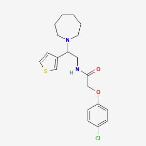 molecular formula C20H25ClN2O2S B2973731 N-(2-(azepan-1-yl)-2-(thiophen-3-yl)ethyl)-2-(4-chlorophenoxy)acetamide CAS No. 946199-70-8