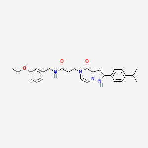 molecular formula C27H30N4O3 B2973735 N-[(3-ethoxyphenyl)methyl]-3-{4-oxo-2-[4-(propan-2-yl)phenyl]-4H,5H-pyrazolo[1,5-a]pyrazin-5-yl}propanamide CAS No. 1326876-96-3