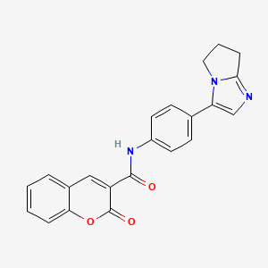N-(4-(6,7-dihydro-5H-pyrrolo[1,2-a]imidazol-3-yl)phenyl)-2-oxo-2H-chromene-3-carboxamide