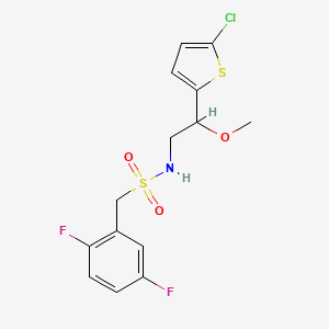 molecular formula C14H14ClF2NO3S2 B2973741 N-(2-(5-氯噻吩-2-基)-2-甲氧基乙基)-1-(2,5-二氟苯基)甲磺酰胺 CAS No. 2034405-86-0