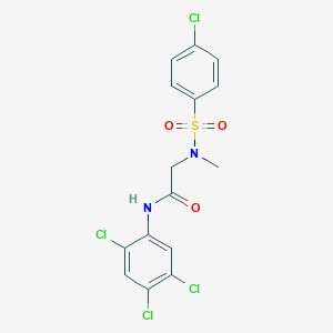 molecular formula C15H12Cl4N2O3S B297375 2-[[(4-chlorophenyl)sulfonyl](methyl)amino]-N-(2,4,5-trichlorophenyl)acetamide 