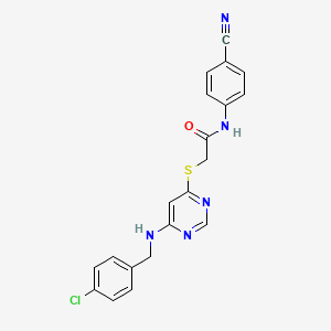 2-((6-((4-chlorobenzyl)amino)pyrimidin-4-yl)thio)-N-(4-cyanophenyl)acetamide