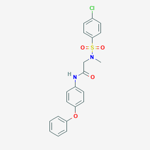 molecular formula C21H19ClN2O4S B297376 2-[[(4-chlorophenyl)sulfonyl](methyl)amino]-N-(4-phenoxyphenyl)acetamide 