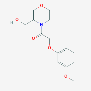 molecular formula C14H19NO5 B2973765 1-(3-(羟甲基)吗啉基)-2-(3-甲氧基苯氧基)乙酮 CAS No. 1421453-18-0