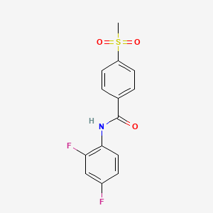 molecular formula C14H11F2NO3S B2973768 N-(2,4-difluorophenyl)-4-methylsulfonylbenzamide CAS No. 896348-30-4