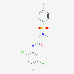 molecular formula C15H12BrCl3N2O3S B297377 2-[[(4-bromophenyl)sulfonyl](methyl)amino]-N-(2,4,5-trichlorophenyl)acetamide 