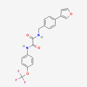 molecular formula C20H15F3N2O4 B2973771 N1-(4-(furan-3-yl)benzyl)-N2-(4-(trifluoromethoxy)phenyl)oxalamide CAS No. 2034603-50-2