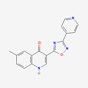 molecular formula C17H12N4O2 B2973773 6-methyl-3-(3-(pyridin-4-yl)-1,2,4-oxadiazol-5-yl)quinolin-4(1H)-one CAS No. 2034511-07-2