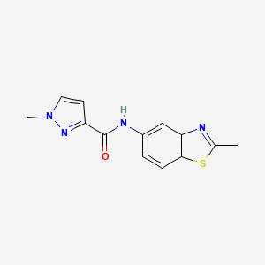 molecular formula C13H12N4OS B2973782 1-methyl-N-(2-methylbenzo[d]thiazol-5-yl)-1H-pyrazole-3-carboxamide CAS No. 1172763-70-0