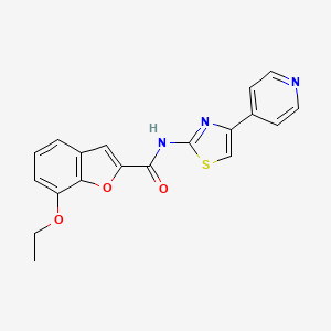 molecular formula C19H15N3O3S B2973784 7-ethoxy-N-(4-(pyridin-4-yl)thiazol-2-yl)benzofuran-2-carboxamide CAS No. 921801-13-0