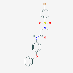molecular formula C21H19BrN2O4S B297379 N~2~-[(4-bromophenyl)sulfonyl]-N~2~-methyl-N-(4-phenoxyphenyl)glycinamide 