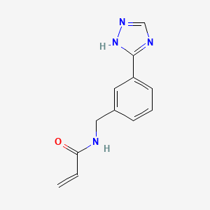 molecular formula C12H12N4O B2973793 N-[[3-(1H-1,2,4-Triazol-5-yl)phenyl]methyl]prop-2-enamide CAS No. 2361646-19-5