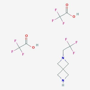 molecular formula C11H13F9N2O4 B2973798 2-(2,2,2-Trifluoroethyl)-2,6-diazaspiro[3.3]heptane ditrifluoroacetate CAS No. 1810069-99-8