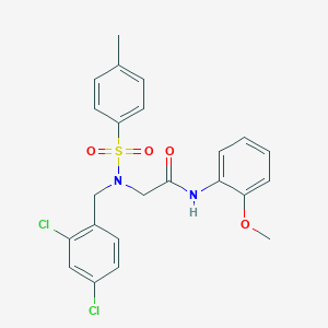 molecular formula C23H22Cl2N2O4S B297380 2-{(2,4-dichlorobenzyl)[(4-methylphenyl)sulfonyl]amino}-N-(2-methoxyphenyl)acetamide 