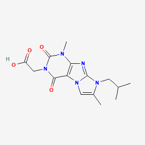 molecular formula C15H19N5O4 B2973808 2-[4,7-Dimethyl-6-(2-methylpropyl)-1,3-dioxopurino[7,8-a]imidazol-2-yl]acetic acid CAS No. 929815-64-5