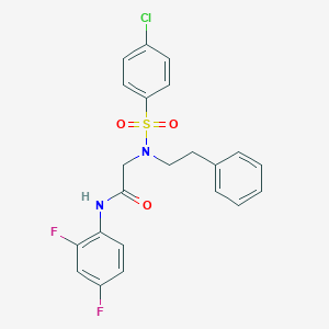 molecular formula C22H19ClF2N2O3S B297381 2-[[(4-chlorophenyl)sulfonyl](2-phenylethyl)amino]-N-(2,4-difluorophenyl)acetamide 