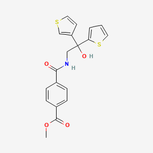 Methyl 4-((2-hydroxy-2-(thiophen-2-yl)-2-(thiophen-3-yl)ethyl)carbamoyl)benzoate