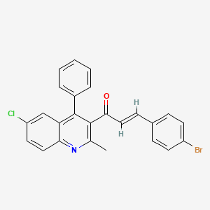 molecular formula C25H17BrClNO B2973818 (E)-3-(4-溴苯基)-1-(6-氯-2-甲基-4-苯基喹啉-3-基)丙-2-烯-1-酮 CAS No. 392321-61-8