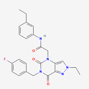molecular formula C24H24FN5O3 B2973824 7-[(Benzyloxy)methyl]-4-[(5-fluoro-2-methylphenyl)sulfonyl]-2,3,4,5-tetrahydro-1,4-benzoxazepine CAS No. 951592-47-5