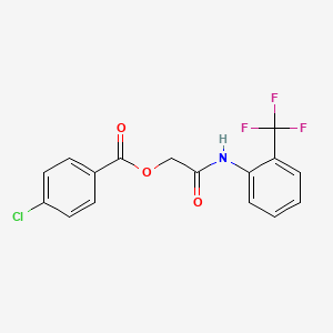 molecular formula C16H11ClF3NO3 B2973829 [2-Oxo-2-[2-(trifluoromethyl)anilino]ethyl] 4-chlorobenzoate CAS No. 808106-09-4