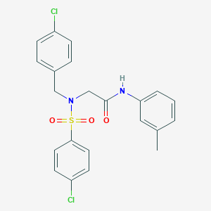 molecular formula C22H20Cl2N2O3S B297383 2-{(4-chlorobenzyl)[(4-chlorophenyl)sulfonyl]amino}-N-(3-methylphenyl)acetamide 