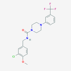 molecular formula C20H21ClF3N3O2 B2973830 N-[(3-chloro-4-methoxyphenyl)methyl]-4-[3-(trifluoromethyl)phenyl]piperazine-1-carboxamide CAS No. 866132-00-5