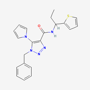 molecular formula C21H21N5OS B2973834 1-benzyl-5-(1H-pyrrol-1-yl)-N-[1-(2-thienyl)propyl]-1H-1,2,3-triazole-4-carboxamide CAS No. 1798485-29-6