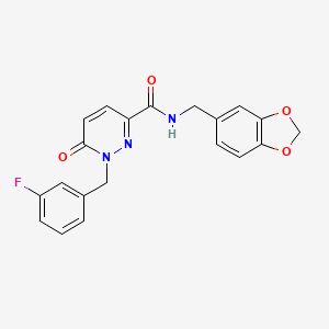 N-(benzo[d][1,3]dioxol-5-ylmethyl)-1-(3-fluorobenzyl)-6-oxo-1,6-dihydropyridazine-3-carboxamide
